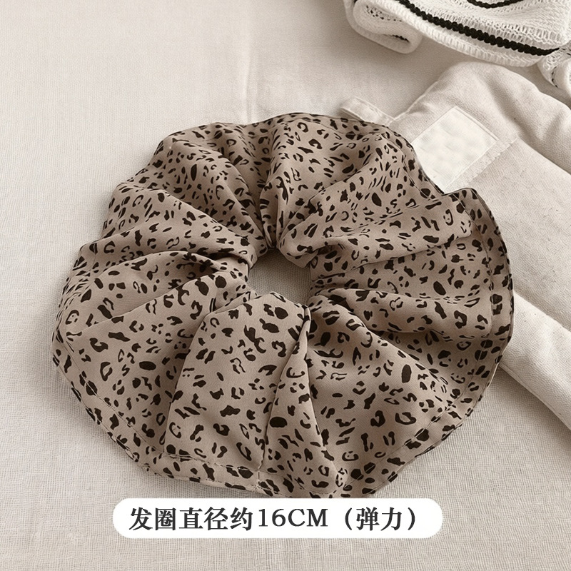 471 светло-коричневая резинка для волос с леопардовым принтом, 16 СМ