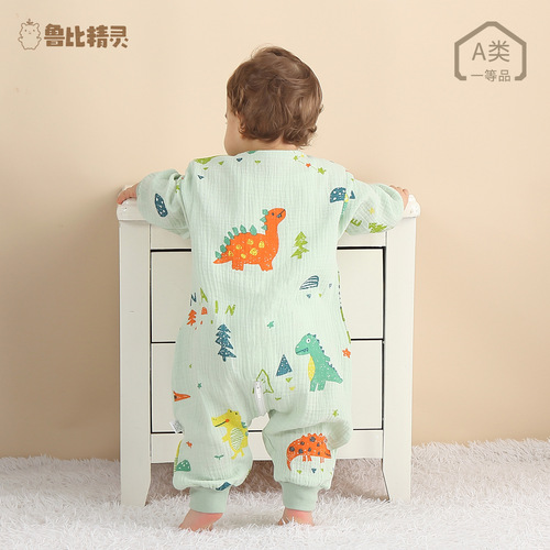 Baby split-leg sleeping bag, baby gauze, Class A pure cotton, thin anti-kick quilt, four-season newborn air-conditioned home clothes
