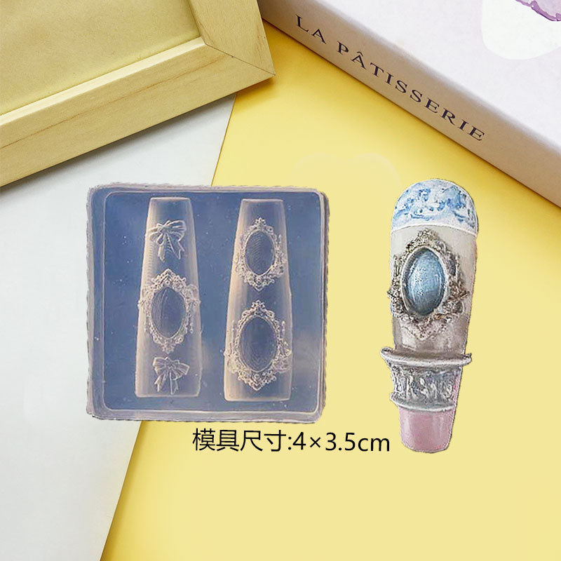 Molde de manicura amor arco en relieve flor ornamentos molde abrasivo alta permeabilidad estereoscópica DIY decoración molde de silicona