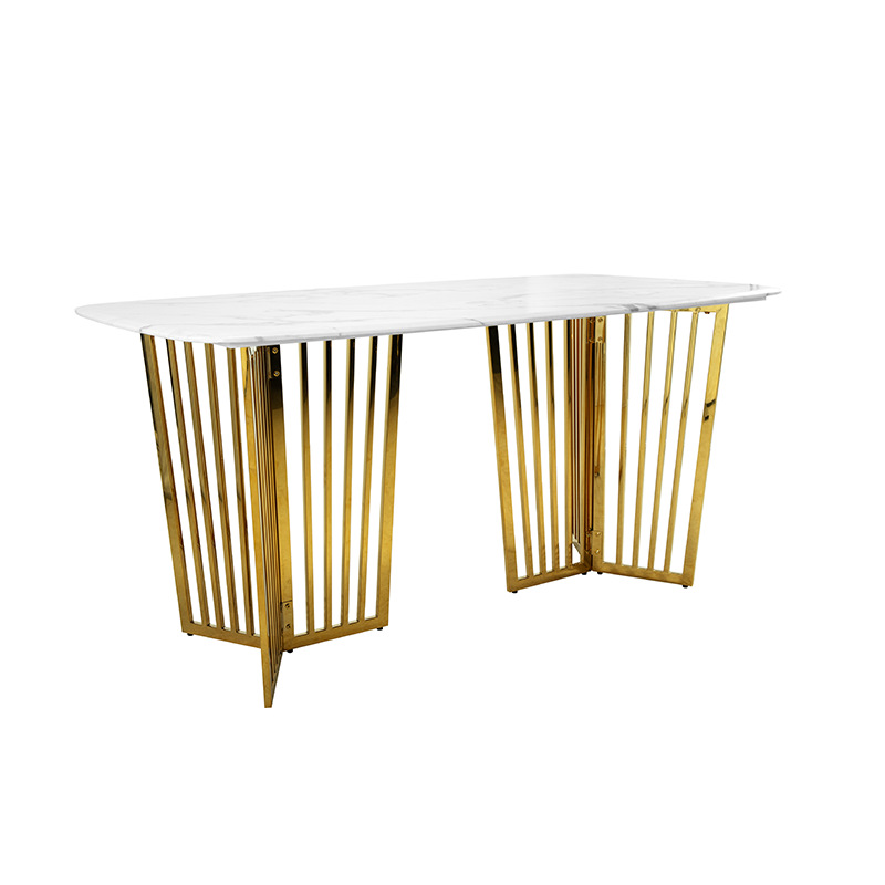 Mesa de comedor de mármol de Wal-Mart de exportación de lujo ligero y de alta calidad Mesa de comedor de mármol moderna