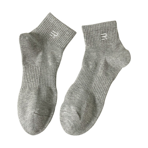 Men's Summer Plain Cotton Socks, Short Socks for Men, Sports Smooth Cotton Mesh Breathable, Zhuji Men's Socks Wholesale
