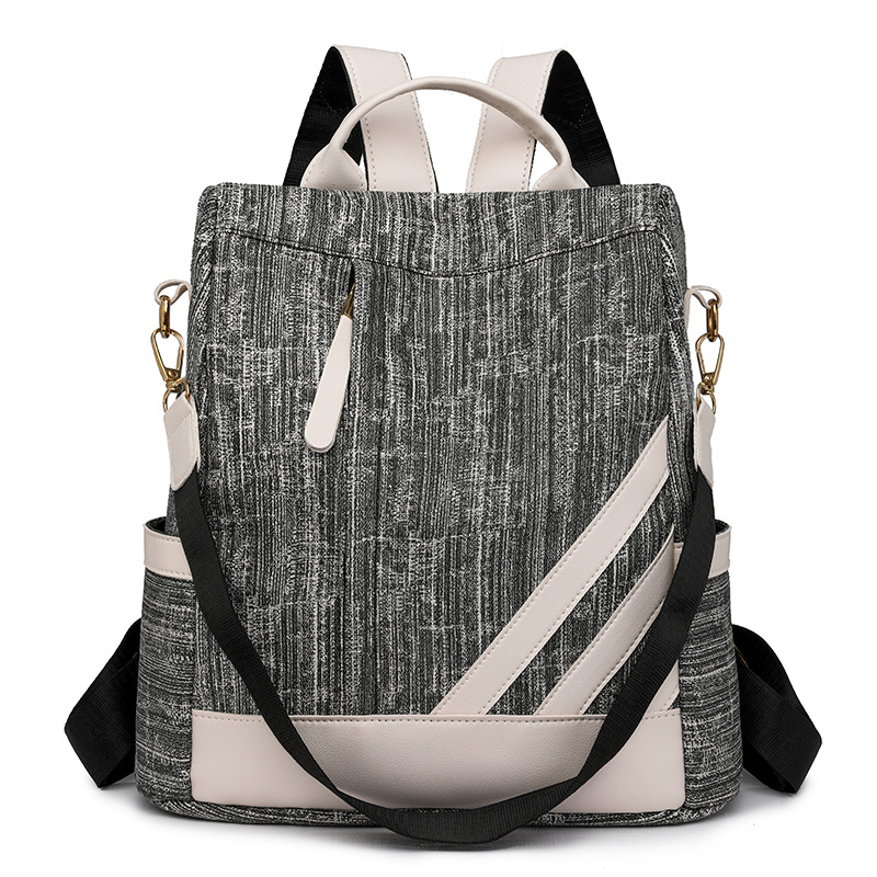 Fábrica al por mayor 2024 nueva mochila coreana para mujer simple y versátil mochila de un solo hombro de viaje en color de contraste de gran capacidad