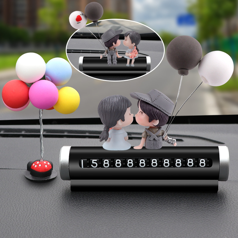 Matrículas de estacionamiento temporal de automóviles, decoraciones interiores de automóviles, personalidad linda, suministros creativos para automóviles, placas de teléfono de automóviles móviles
