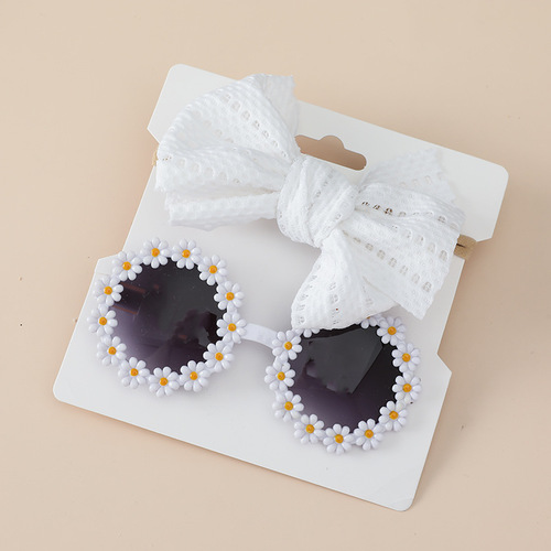 Children's Sun Lens Set Combo Princess Style Children's Headband Outdoor Travel Headwear Sunglasses 2 Piece Set