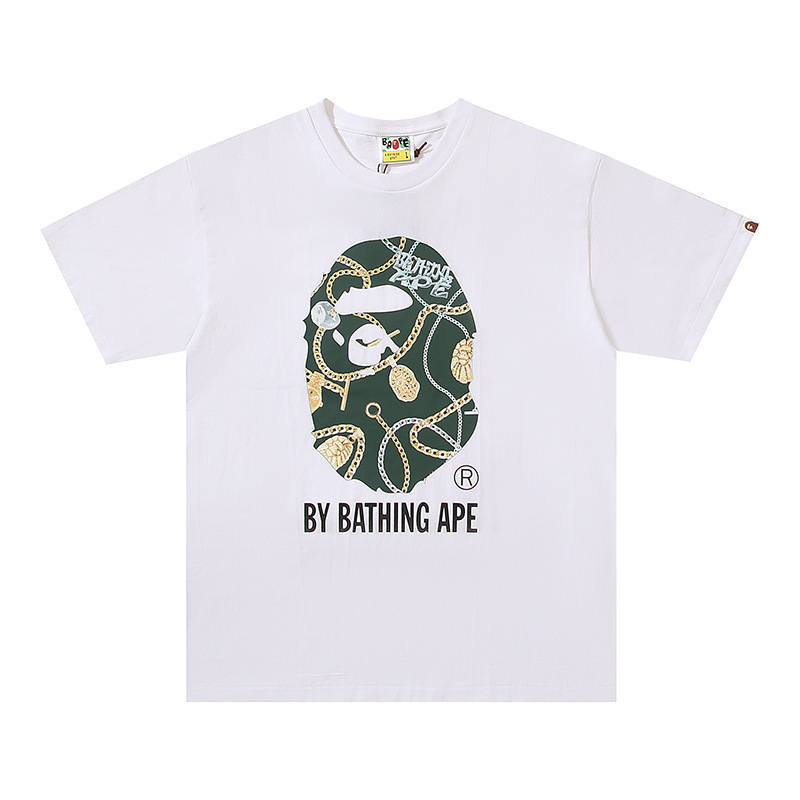 クロスボーダー トレンド ブランド メンズ レディース カップル Tシャツ メンズ 漫画 レター ラウンドネック 半袖|undefined