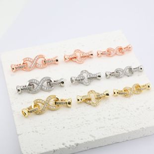 18K Color-Preserving Electroplated Figure-Eight Pearl Necklace Clasp Bracelet Sweater Chain End Clasp Jewelry Accessories DIY Wholesale Model