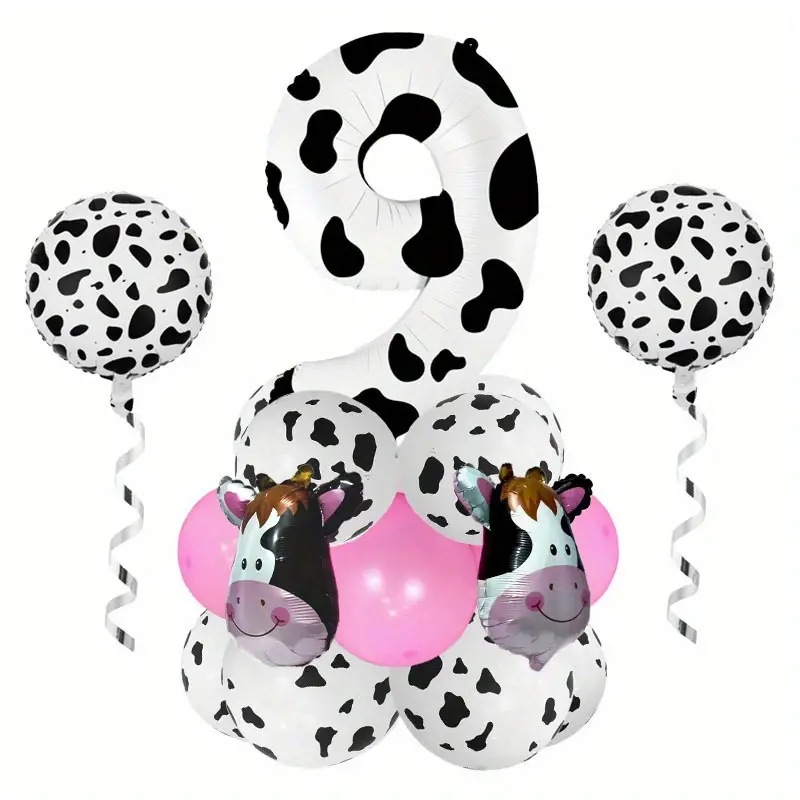 Casual Cute Cow Pattern Aluminum Film Birthday Festival Balloons display picture 13