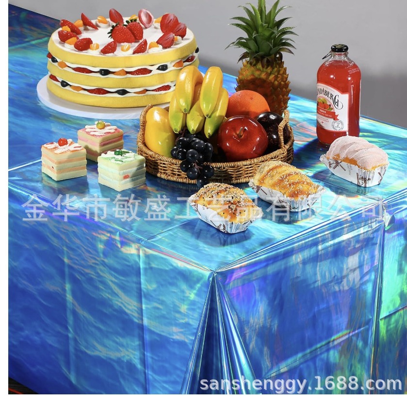 Nuevo toal de mesa láser decoración de fiesta láser toal de mesa de película de aluminio desechable toal de mesa láser reflectante de cumpleaños