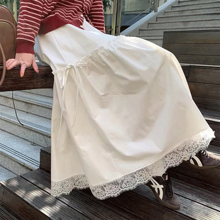 Spring and Summer Pregnant Women's Drawstring Lace Skirt Pregnant Women's Spring and Summer All-match Thin Lace-up Cake Trendy Skirt