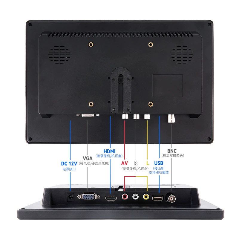 10,1-дюймовый автомобильный монитор с функциями USB/HDMI/VGA/AV, автомобильный ЖК-монитор высокой чёткости