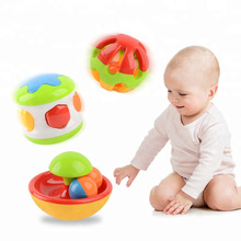 跨境热供宝宝乐器摇铃套装玩具 婴幼儿玲珑球蘑菇不倒翁滚玲套装