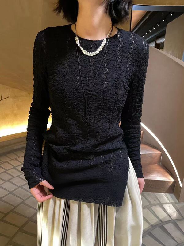 2026 Designer Style Knitted Lace Base Shirt for Women, Suitable for All Seasons 2026 Designer Style Knitted Lace Base Shirt for Women, Suitable for All Seasons