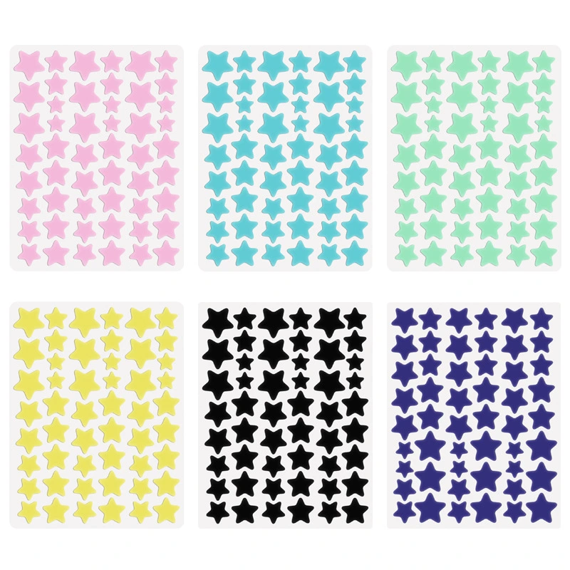 Acne Patch Star-Shaped Hydrocolloid, 51 Patches per Sheet, Assorted Colors, 4.5 g Pack