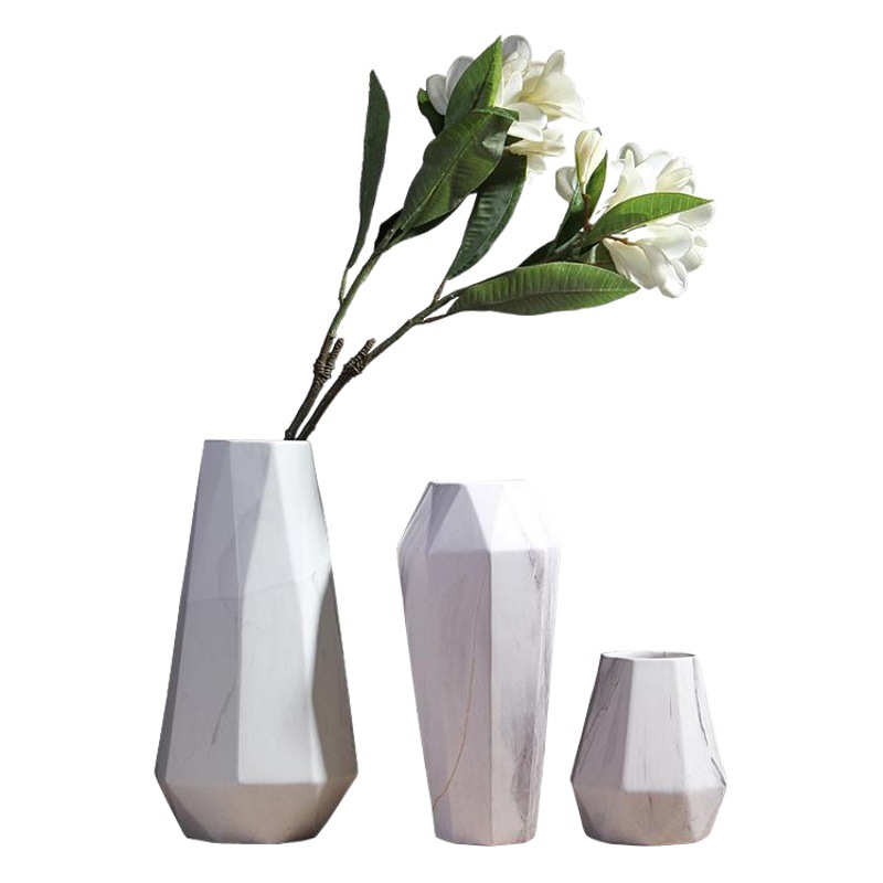 Nordic simple sala de estar arreglo de flores florero de mármol de cerámica flor seca decoración suave modelo de mesa de comedor decoración al por mayor