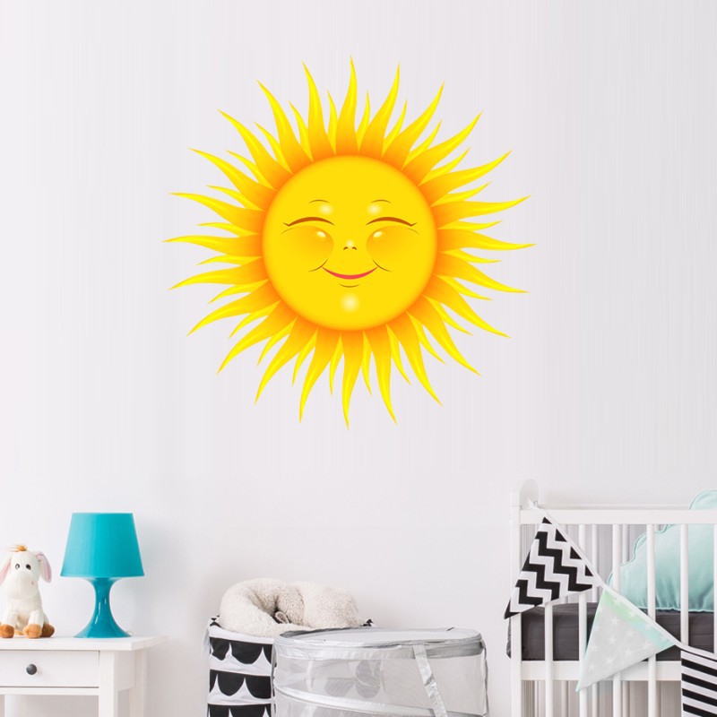 Cross Border Smiley Sun Sticker Children's Room ins Graffiti Bedroom Decoration Sticker Kindergarten Background Wall Sticker