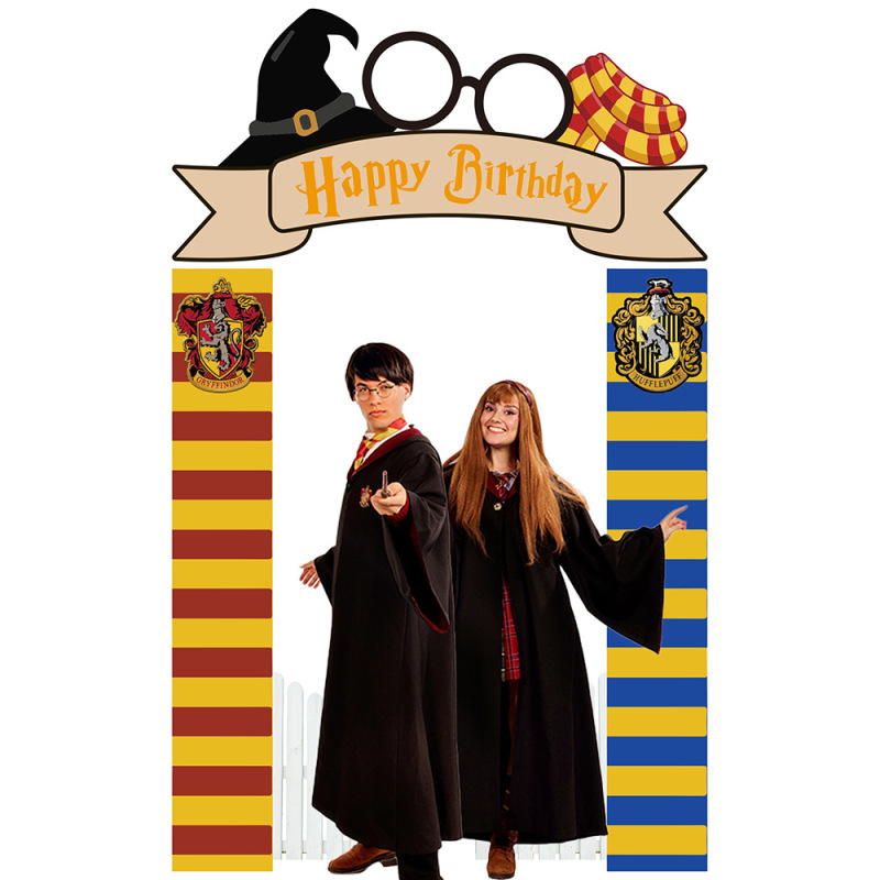 ハリー・ポッターのテーマHarry Potterパーティー装飾バナーのドアに背景布を掛けて写真を撮る道具が新しい|undefined