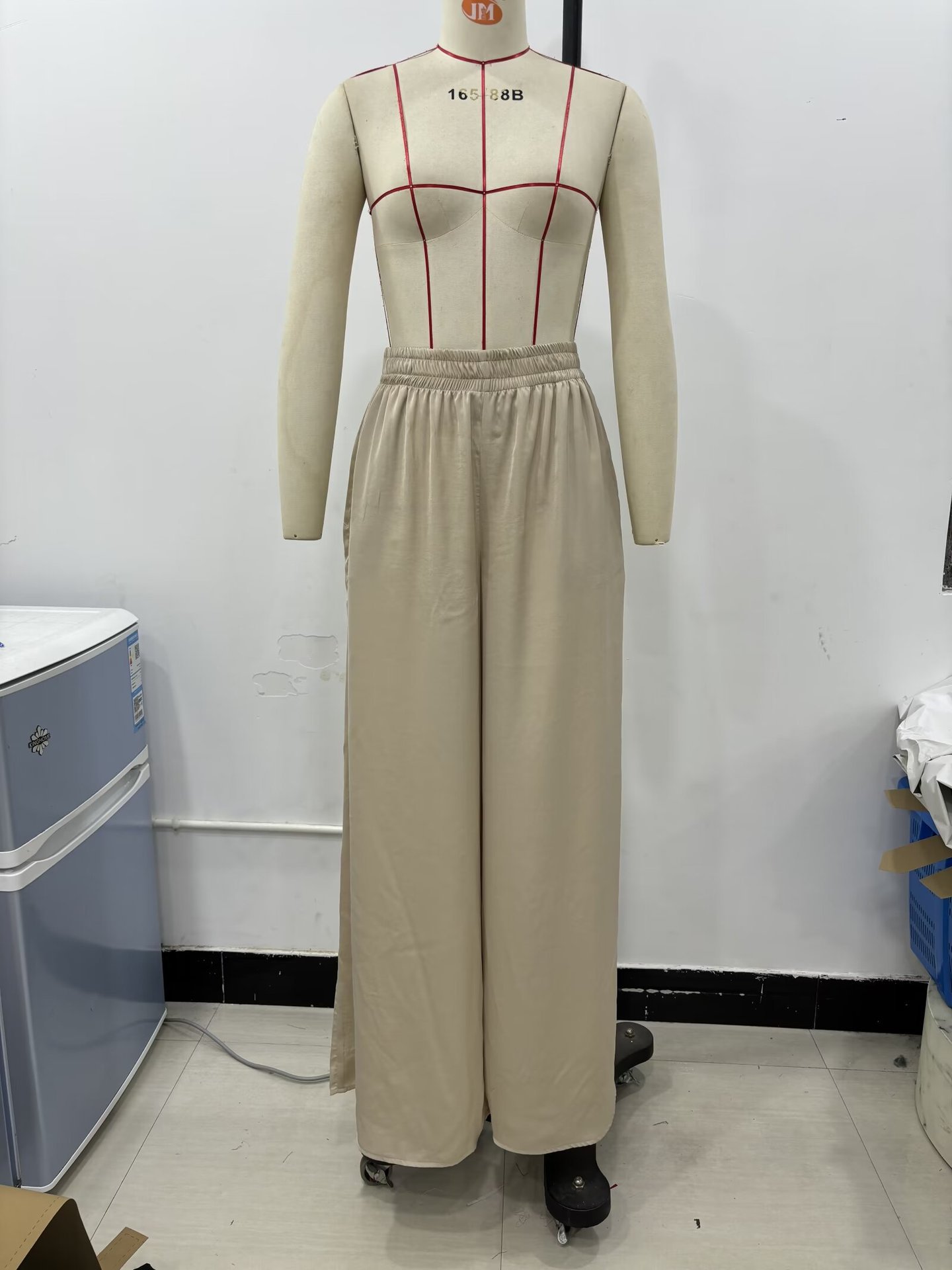 Women's 2024 Summer New Style Elastic Waist Fashion Wide Leg Pants_voghion.com