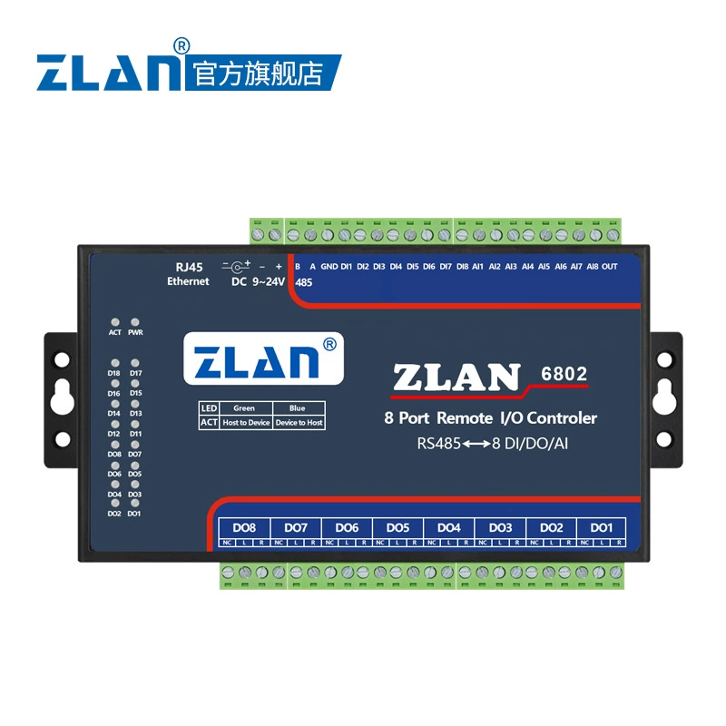 Модуль ввода/вывода переключения 8 DI/DO/AI аналоговый сбор ZLAN6802/6842/6844