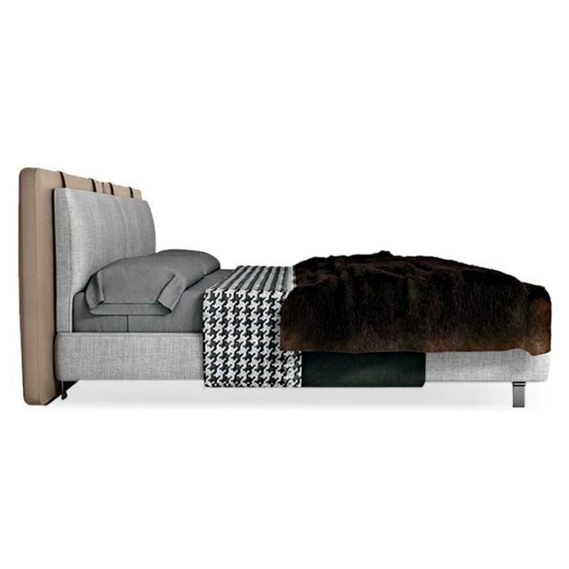 Italian minimalista cama doble Tatlin apartamento pequeño dormitorio principal cama blanda minimalista moderna cama de boda de diseñador de alta gama image 5
