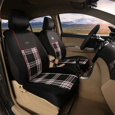 Full Surround Cloth Cover Four-Season Universal | Seat cushion, seat cover - thick-linen-black-ordinary-style-the-front-row-is-made-of-2-main-and-deputy-leave-the-car-model-after-the-address