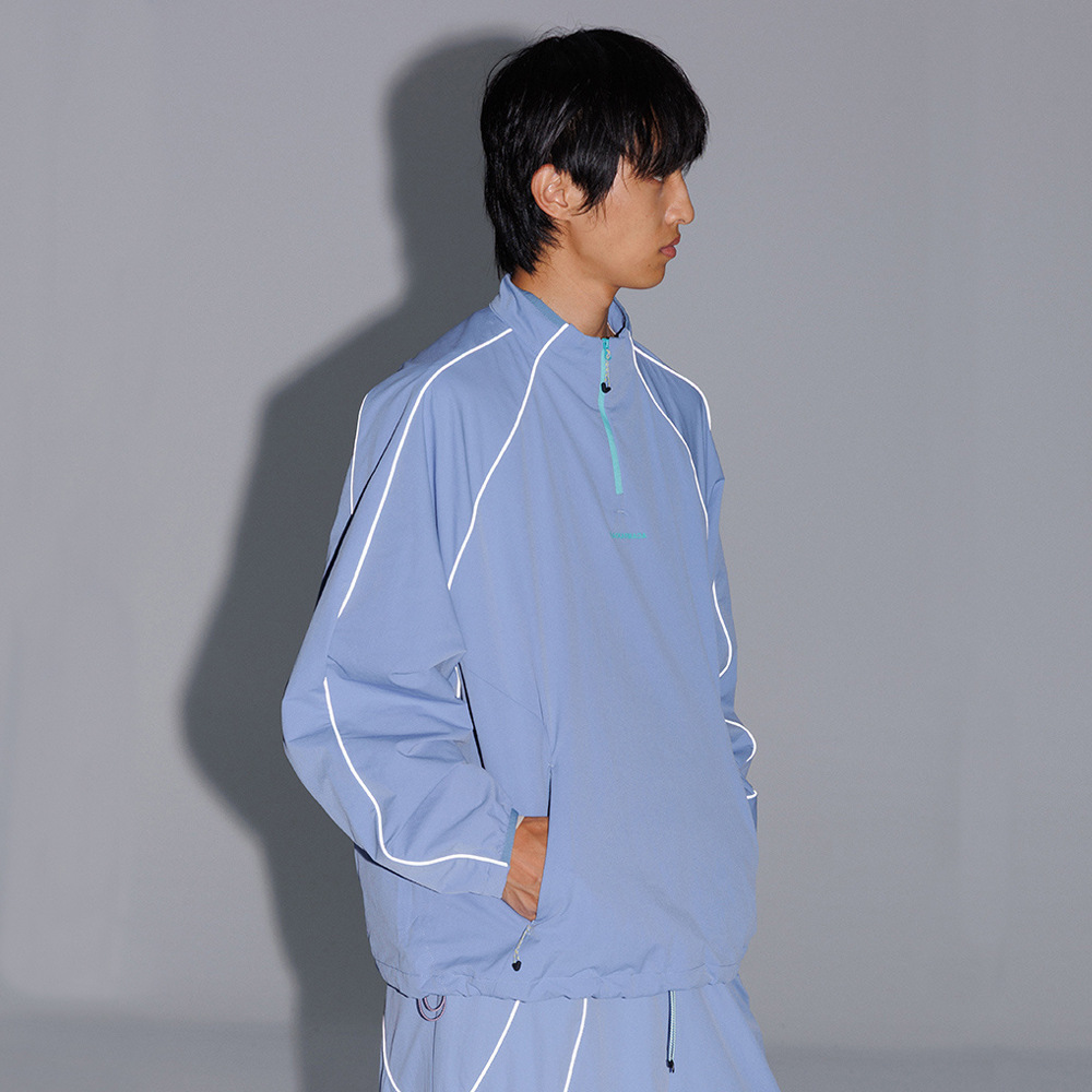 Wasserdichte, reflektierende Sportjacke für Herren, schnelltrocknend, lässiger Bergstil, Outdoor-Pullover mit halbem Reißverschluss und Stehkragen_voghion.com