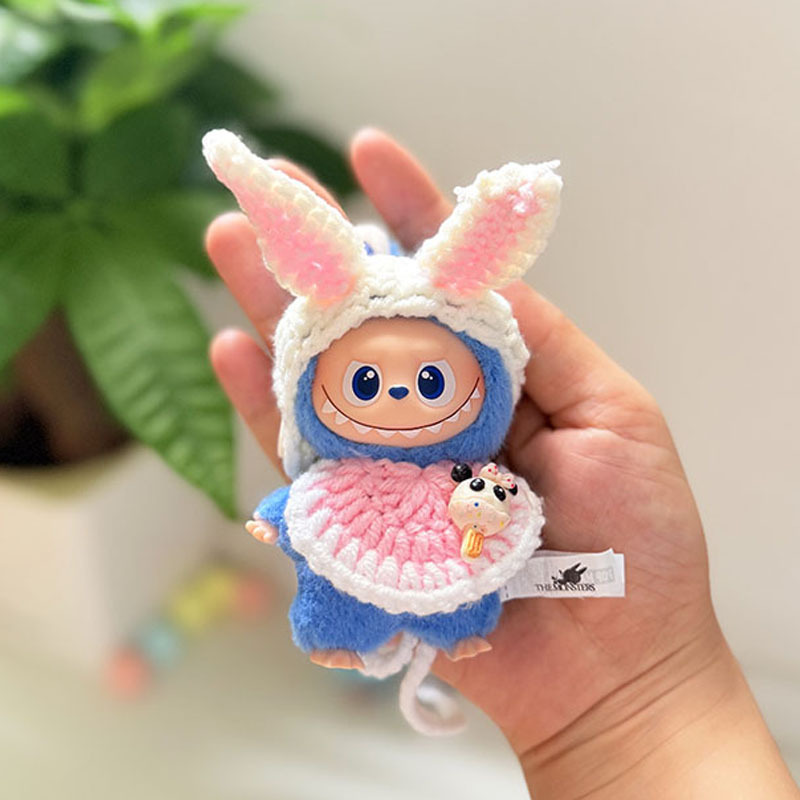迷你版4.0LABUBU搪胶脸毛绒盲盒玩偶衣服圣诞套装小鼻嘎心底密码|undefined