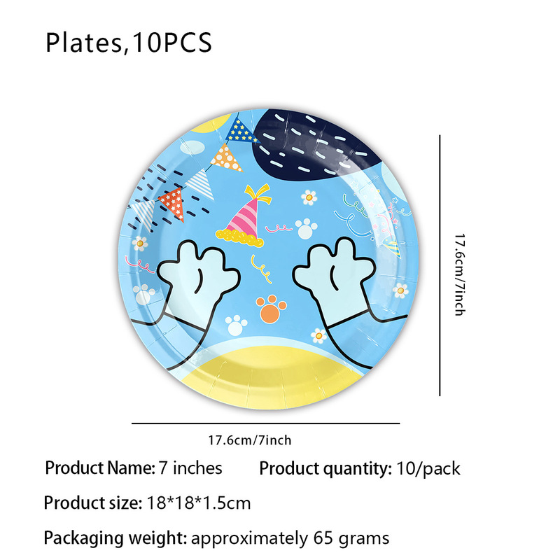 国境を越えたピンクのブルーブルーブルーテーマのパーティー用品食器小伊誕生日ケーキ装飾品紙皿紙コップティッシュ|undefined