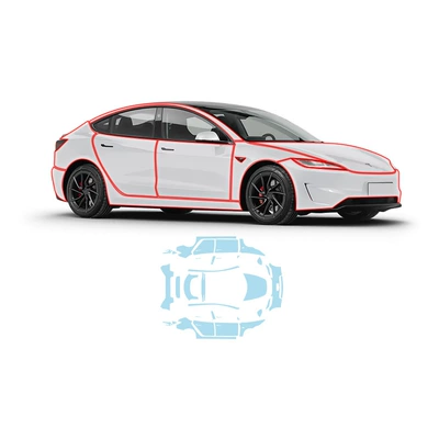 Tesla Model 3 Special TPU Invisible Car Clothing Full Car Paint Mask Protective Film Transparent Free Knife
