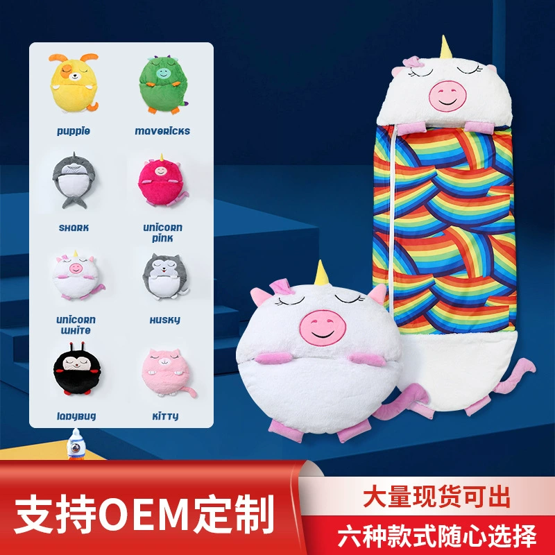 Розовый Baby спальный мешок Тонкие животных шаблон теплый спальный мешок желтый Anti Kick мешок Детские один кусок детей спальный мешок подгонять