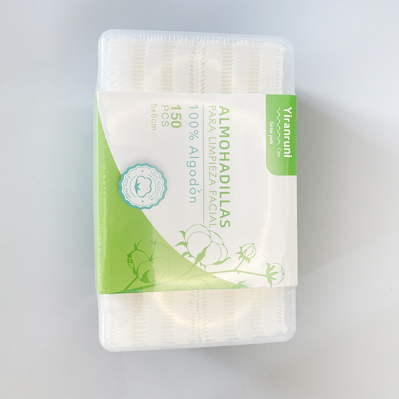 En caja de maquillaje desechable de doble cara de algodón removedor de maquillaje suave pieza de algodón belleza manicura limpie pieza removedor de maquillaje de doble cara Algodón