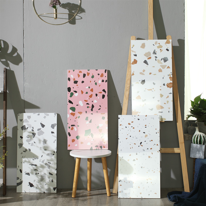 Nordic color bright terrazzo bathroom kitchen wall tiles 300x 600 ceramic tile balcony all-ceramic non-slip floor tiles