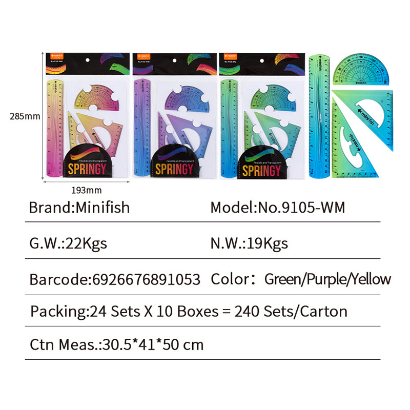 Transfronterizo amazónica gradiente suave regla de geometría triangular regla recta 4 regla de fábrica al por mayor