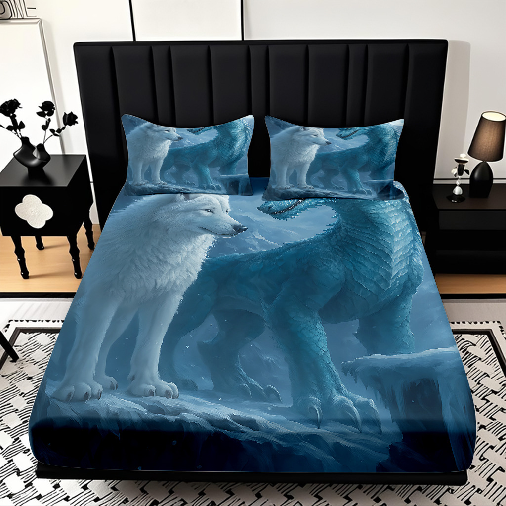 TEMU / JIT impresión digital 3D transfronteriza serie de wolf molido cama de cama de cama de cama para diseñar