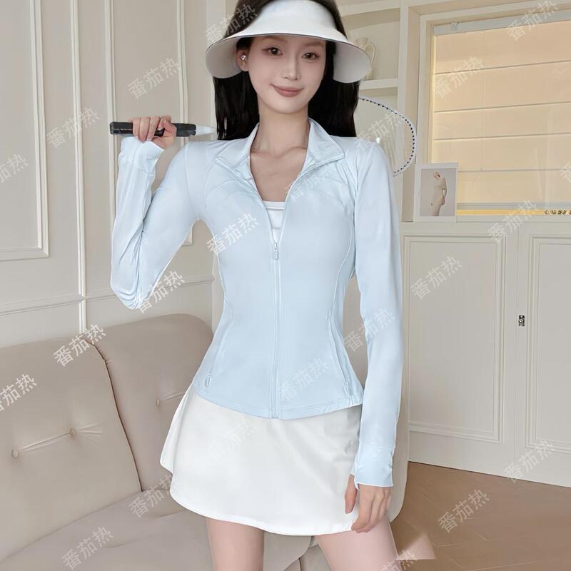 [トマトホット] 日焼け防止服 スタンドカラー 痩身 UPF50+ スポーツ ヨガ ジャケット レディース 夏 涼しい 通気性|undefined
