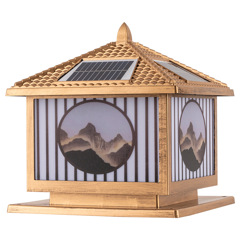 Luces solares para columnas, luces para postes de vallas, luces para pilares de portones de patios y balcones de villas, luces LED con panel solar