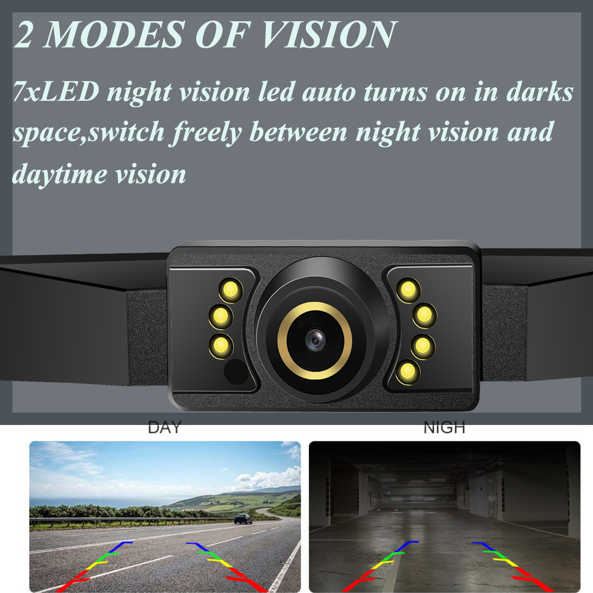Cross-border Amazon new product 2K HD night vision 12-24 car digital display 150 wide-angle reversing camera