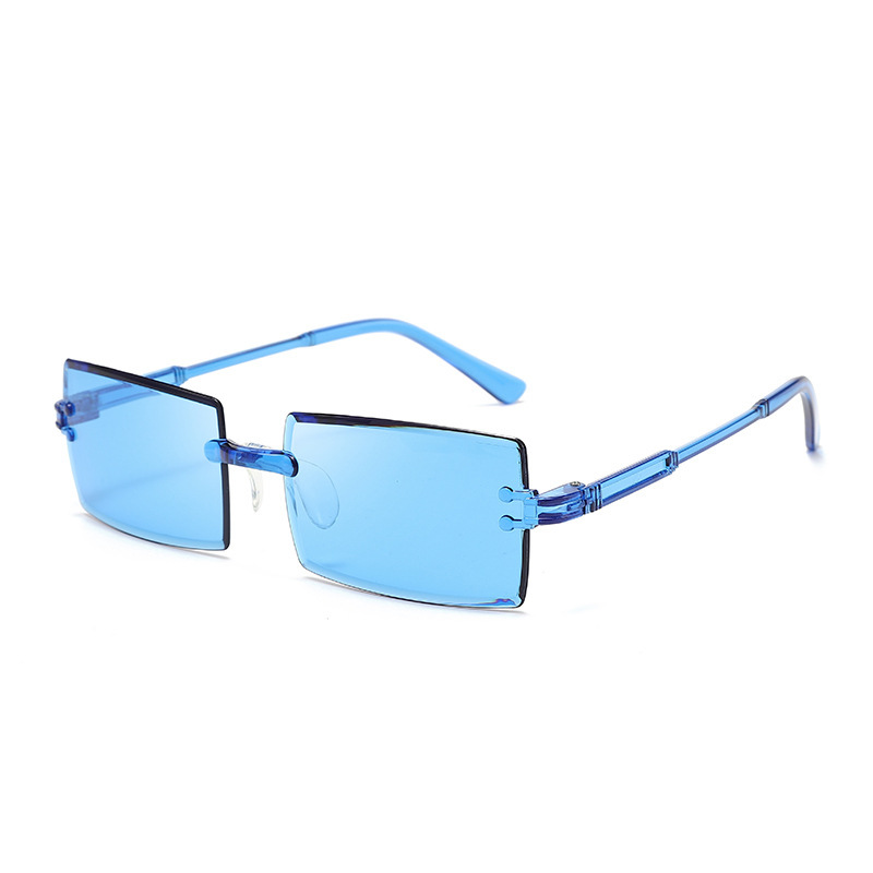 Frameless Square Gradient Ocean Lens Sunglasses Women Stylish_voghion.com
