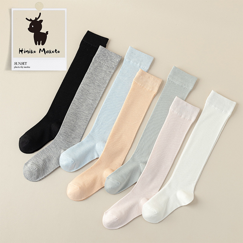 Summer brand breathable Japanese thin solid color knee socks for…