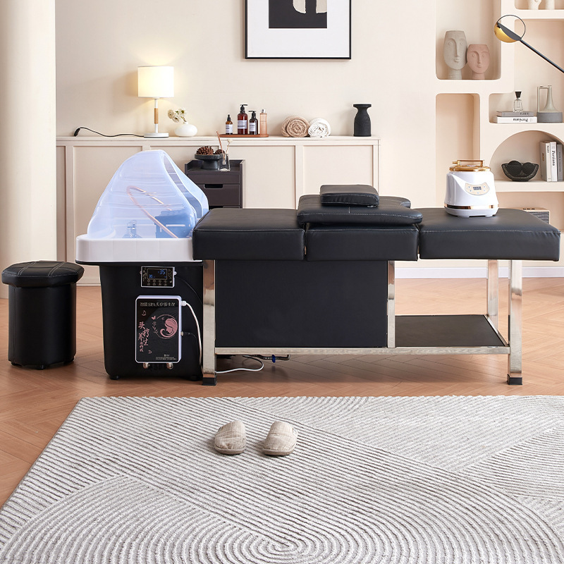 Tratamiento de cabeza de drenaje sin agua cama de champú peluquería salón de belleza almacenamiento de agua especial temperatura constante circulación de agua cama de masaje