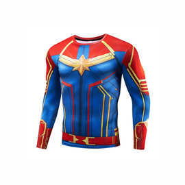 2026新款男士健身修身T恤 欧美风格3D数码印花时尚运动T恤