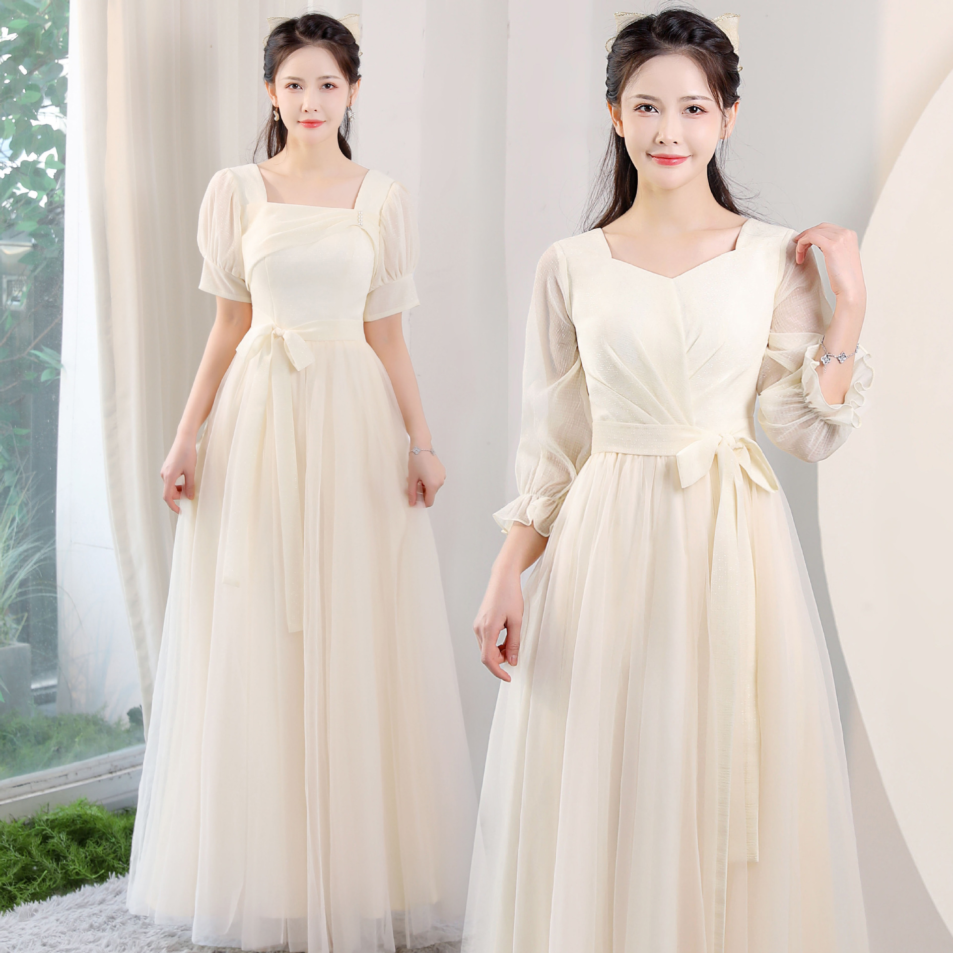 Bridesmaid Dresses 2025 New Style for Sister Groups, Plus-Size Slimming Evening Gowns for Graduation Hosts, A-Line Elegant Dresses