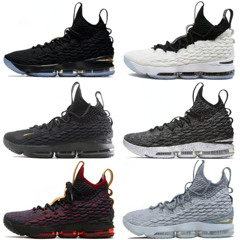 Cross-border James 15th generation basketball shoes for men, LBJ15 high-top air cushion shoes, Oreo lebron23 Cavaliers boots
