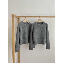 现 2025冬季新款韩国东大门baby酱简约插肩袖软糯针织毛衣