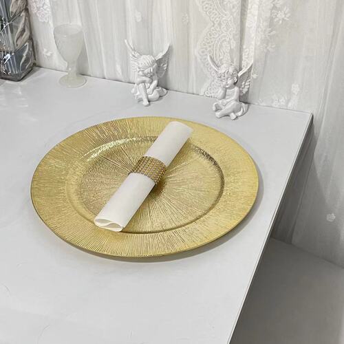 Foreign trade transparent wedding hotel party spray paint craft decorative plastic deep fruit plate gold glitter fruit plate round black
