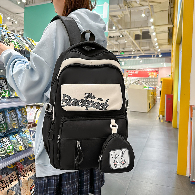 Mochila Venta directa de fábrica Mochila doble de conejo de gran capacidad Mochila escolar para estudiantes de secundaria y preparatoria Mochila linda para niñas