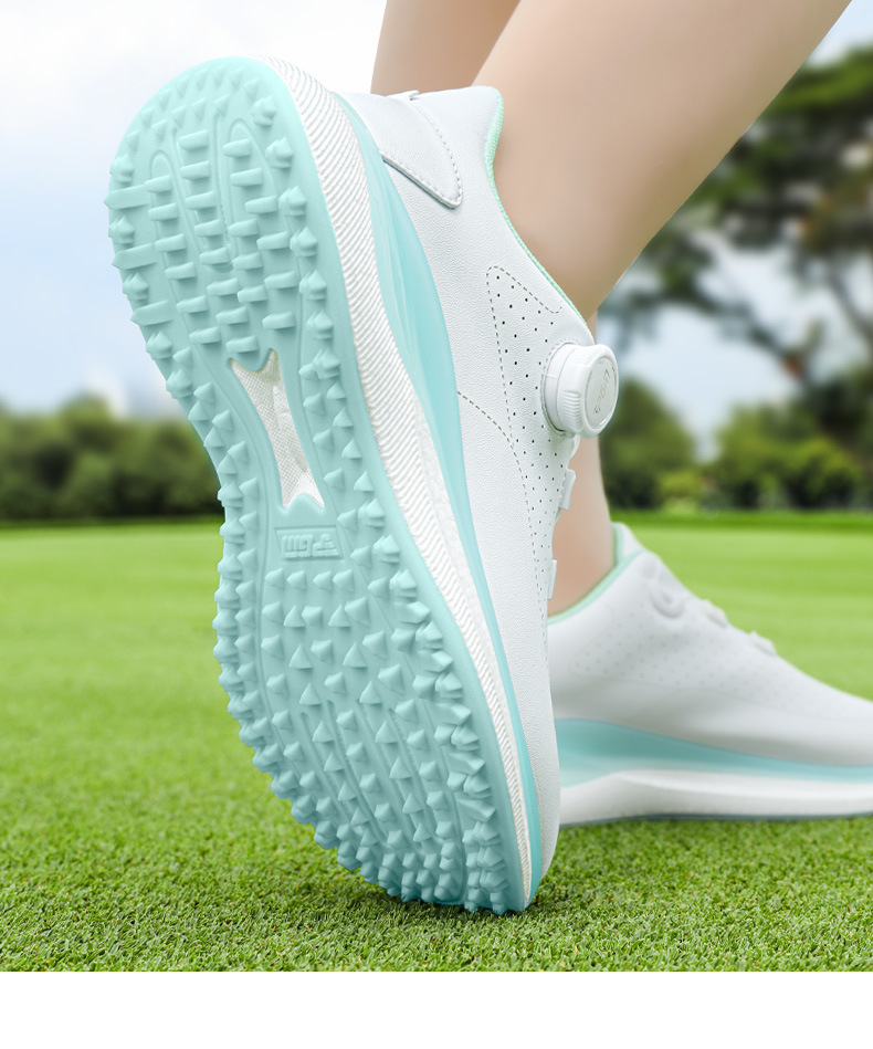Giày golf PGM nữ lỗ thông gió mùa hè đế bắp rang tăng chiều cao — Kem muối biển-[Lỗ thông gió tản nhiệt/Đế giữa bật lên/Giày chống trượt được cấp bằng sáng chế] XZ430, Kem đường bột-[Lỗ thông gió tản nhiệt/đế giữa bỏng ngô/gai chống trượt được cấp bằng sáng chế] XZ430 chi tiết 12