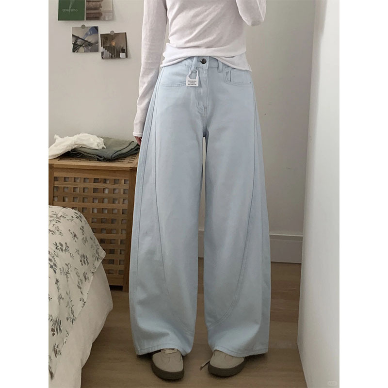 Wide-Leg Jeans for Women 2025 New Sky Blue High-Waist Slim Loose Straight Pants Large Size Fat mm Casual Pants Wide-Leg Jeans for Women 2025 New Sky Blue High-Waist Slim Loose Straight Pants Large Size Fat mm Casual Pants
