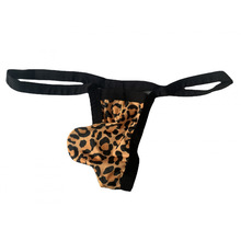 豹纹丁字裤男士低腰性感露臀T裤情趣内裤U凸囊袋JJ裤GAY同志内裤