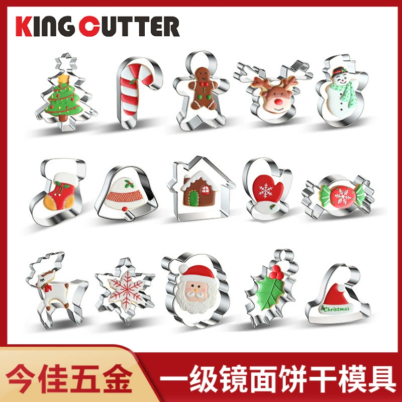 Формочка для печенья из нержавеющей стали Jinjia Hardware Amazon Cross-Border, рождественская елка, пряничный человечек, снежинка
