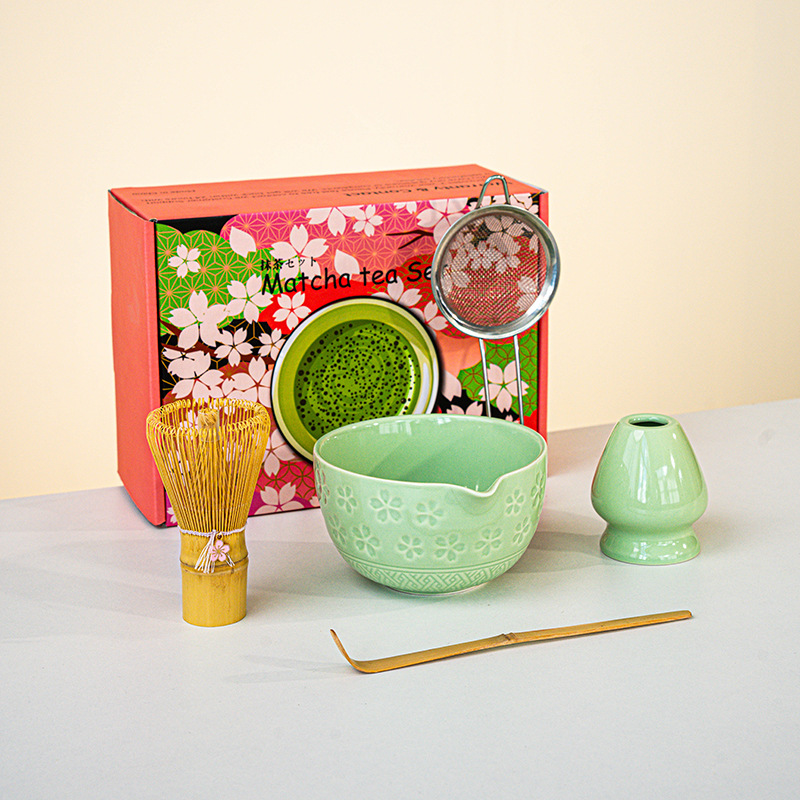 FJT 사쿠라 광구그릇 그린 5종세트(사쿠라 박스 그린무늬)